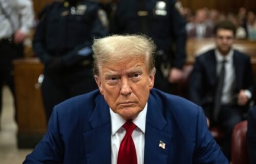 Former President Donald Trump appears in court during his hush money trial in New York City on April 30. New York Judge Juan Merchan has fined Trump for repeatedly violating the gag order in the hush money trial.