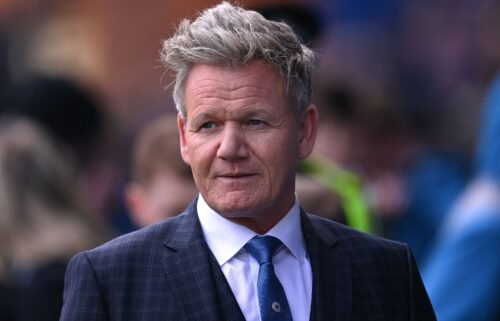 Gordon Ramsay pictured at the Cinch Scottish Premiership match between Rangers FC and Celtic FC at Ibrox Stadium in April in Glasgow.