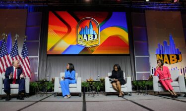 Former President Donald Trump speaks at the National Association of Black Journalists convention in Chicago on July 31