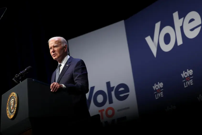 U.S. President Joe Biden speaks during an economic summit with U.S. Rep. Steven Horsford, D-Nevada, in Henderson, Nevada, on July 16, 2024.