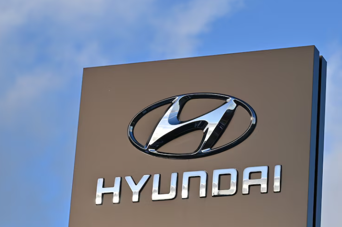 A general view of Hyundai signage and logo at a dealership showroom on Jan. 22, 2024 in Southend, U.K.