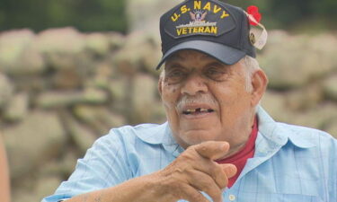 The completed tombstone for Navy veteran Belmiro Barros in Marion.