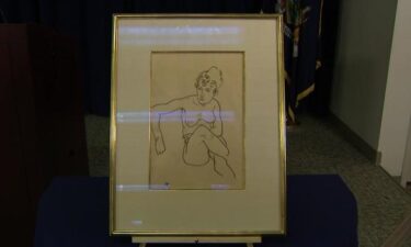 Austrian artist Egon Schiele's 1918 drawing entitled "Seated Nude Woman