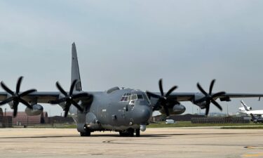 A US Air Force AC-130J taxis at Osan Air Base