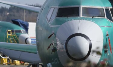 A Boeing 737 MAX 8 is pictured outside the factory on March 11