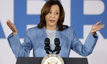 Vice President Kamala Harris speaks at a campaign rally on June 28