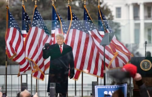 President Donald Trump speaks to supporters from The Ellipse near the White House on January 6