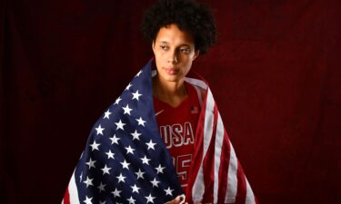 Brittney Griner poses for a portrait during training camp in Phoenix