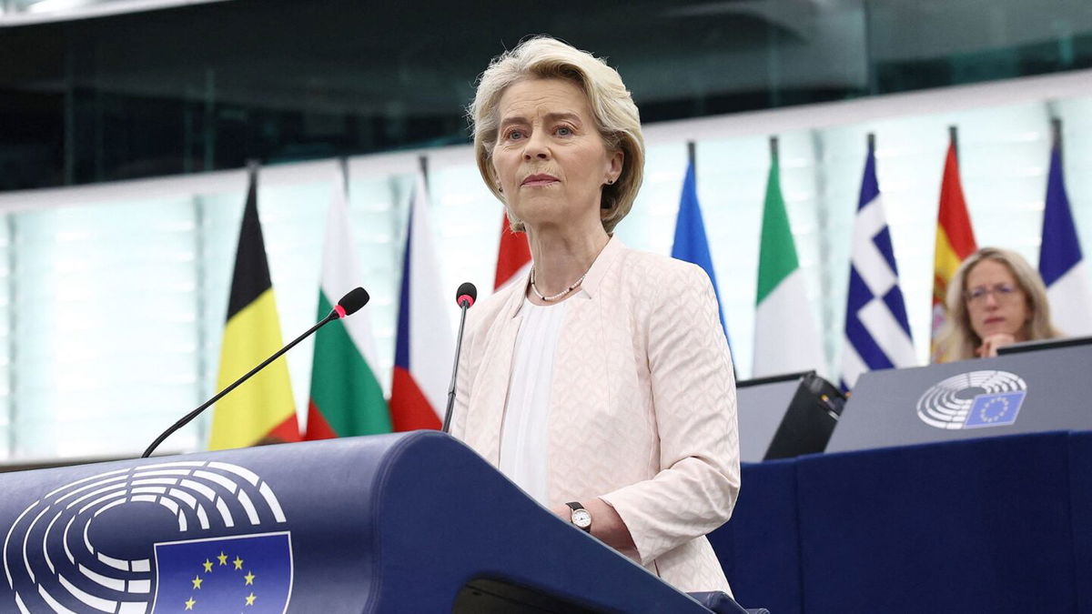 <i>Frederick Florin/AFP/Getty Images via CNN Newsource</i><br/>Ursula von der Leyen