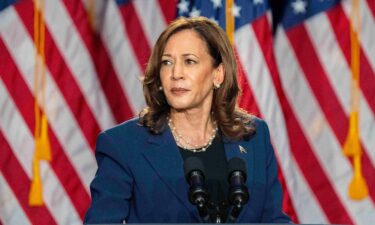 Vice President Kamala Harris campaigns for president during an event at West Allis Central High School