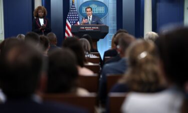 National security communications adviser John Kirby speaks as White House briefing on July 31