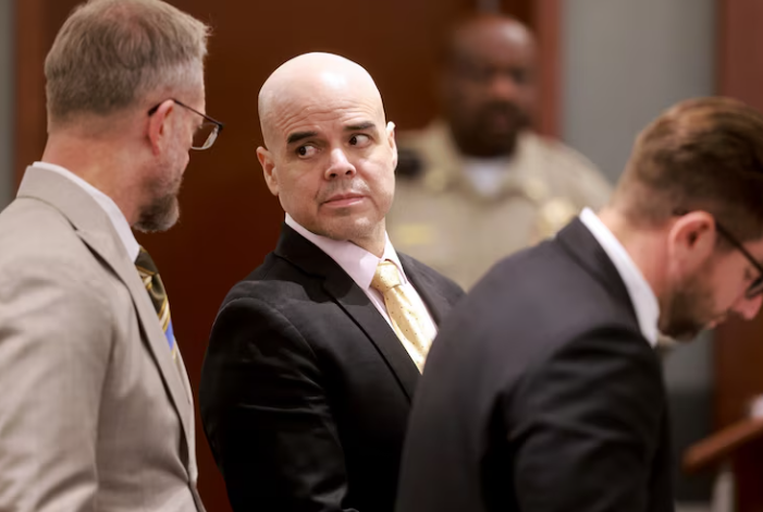 Robert Telles during his murder trial at the Regional Justice Center in Las Vegas, Aug. 23, 2024.