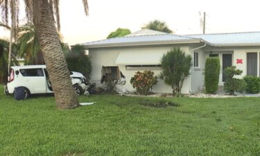 A car crashed into the front of a home on Palm Tree Blvd in Cape Coral