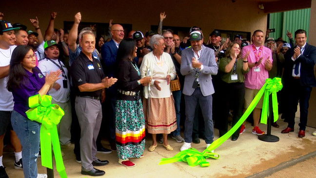 <i>WLOS via CNN Newsource</i><br/>A ribbon-cutting ceremony is held outside the Great Smoky Cannabis Dispensary in Cherokee