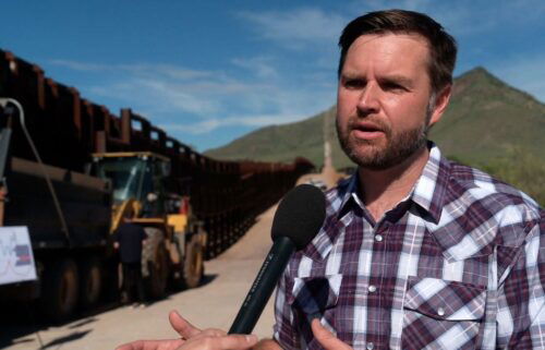 Ohio Sen. JD Vance speaks with CNN's Steve Contorno while on a visit to the US-Mexico border in Cochise County