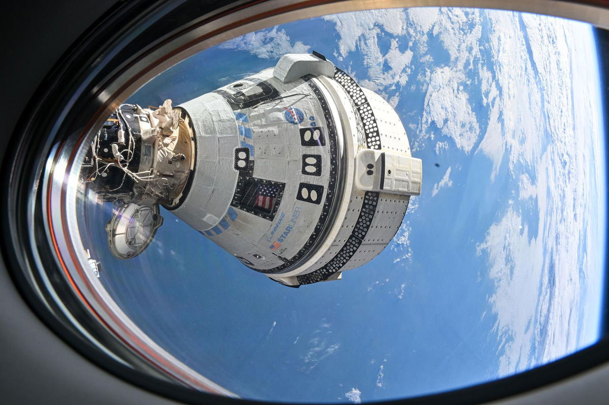 <i>NASA via CNN Newsource</i><br/>Boeing's Starliner spacecraft that launched NASA astronauts Butch Wilmore and Suni Williams to the International Space Station is seen docked to the Harmony module's forward port on July 3.