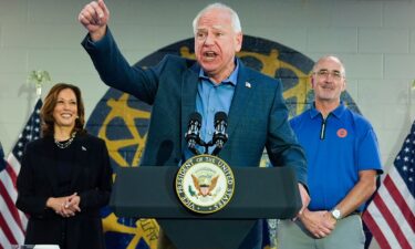 Minnesota Gov. Tim Walz speaks at a campaign rally in Wayne