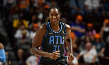 Tina Charles #31 of the Atlanta Dream handles the ball during the game against the Phoenix Mercury on August 21