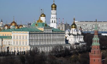 A view shows the Kremlin in downtown Moscow on March 27.