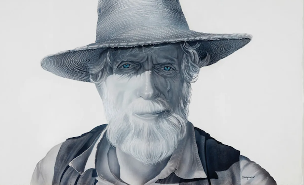 A portrait of El Paso artist James Magee by San Elizario artist Gaspar Enriquez. 