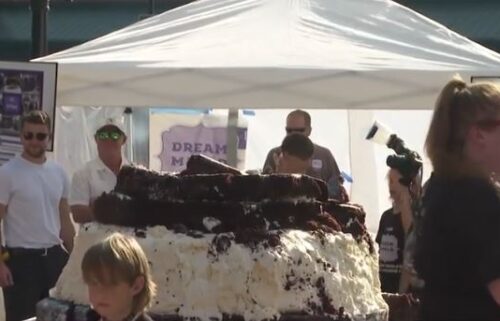 The bakery set out to make the largest whoopie pie in the world. The weight was calculated at 1