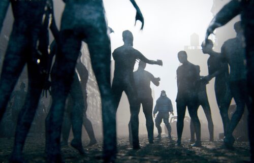 Zombie movies often depict a battle among survivors to ward off the undead