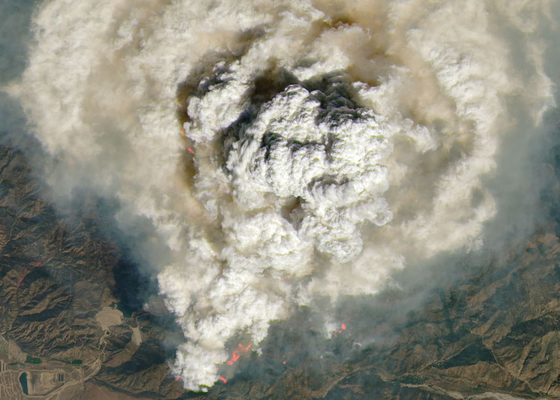 <i>NASA via CNN Newsource</i><br/>California’s Line Fire is burning so intensely that it created its own weather.