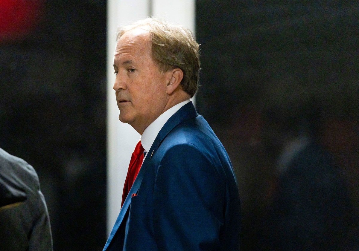 Texas Attorney General Ken Paxton arrives at Manhattan Criminal Court on April 30