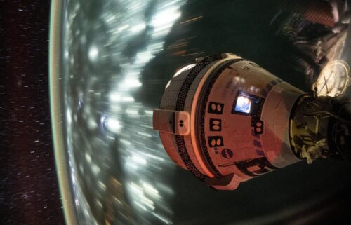 Boeing's Starliner spacecraft is pictured docked to the International Space Station's forward-facing port of the Harmony module as the orbiting lab soared 264 miles above the Atlantic Ocean on June 15.