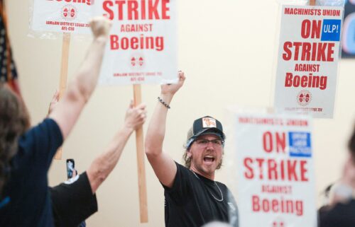 Aerospace Machinists District 751 President Jon Holden announces union members have rejected a proposed Boeing contract and will go on strike