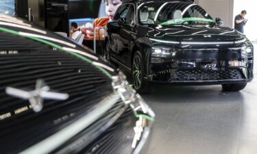 A Xpeng Inc. G9 electric vehicle at a showroom at the company's headquarters in Guangzhou