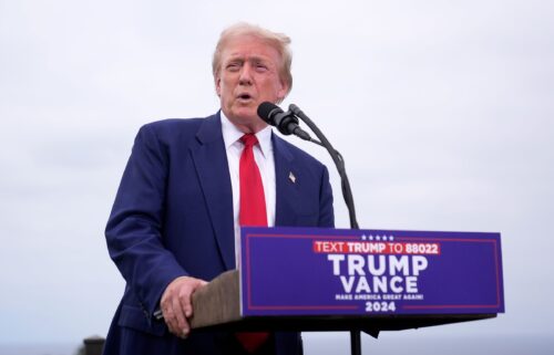 Former President Donald Trump speaks during a news conference held at Trump National Golf Club Los Angeles in Rancho Palos Verdes