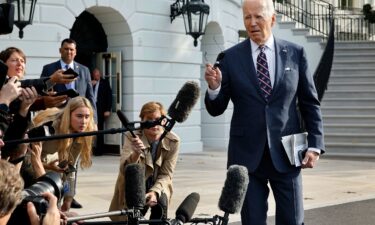 President Joe Biden talks to reporters as he departs the White House on September 16. Biden will instruct Cabinet members on September 20 to “sprint to the finish