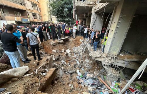 A photo taken in southern Beirut shows the remains of an exploded pager on September 17.