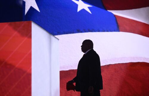 North Carolina Lt. Gov. Mark Robinson arrives to speak during the first day of the 2024 Republican National Convention at the Fiserv Forum in Milwaukee