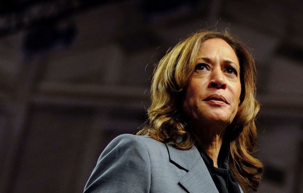 <i>Jim Vondruska/Reuters via CNN Newsource</i><br/>Vice President Kamala Harris at a campaign event in Madison