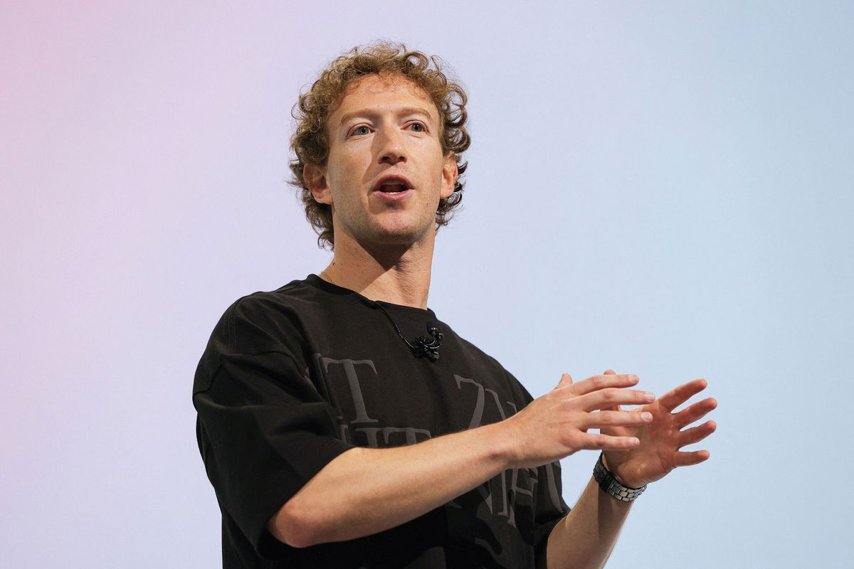 <i>Manuel Orbegozo/Reuters via CNN Newsource</i><br/>Meta CEO Mark Zuckerberg makes a keynote speech during the Meta Connect annual event at the company's headquarters in Menlo Park