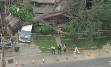 A tree crushed a Monrovia home on May 5 after toppling over.