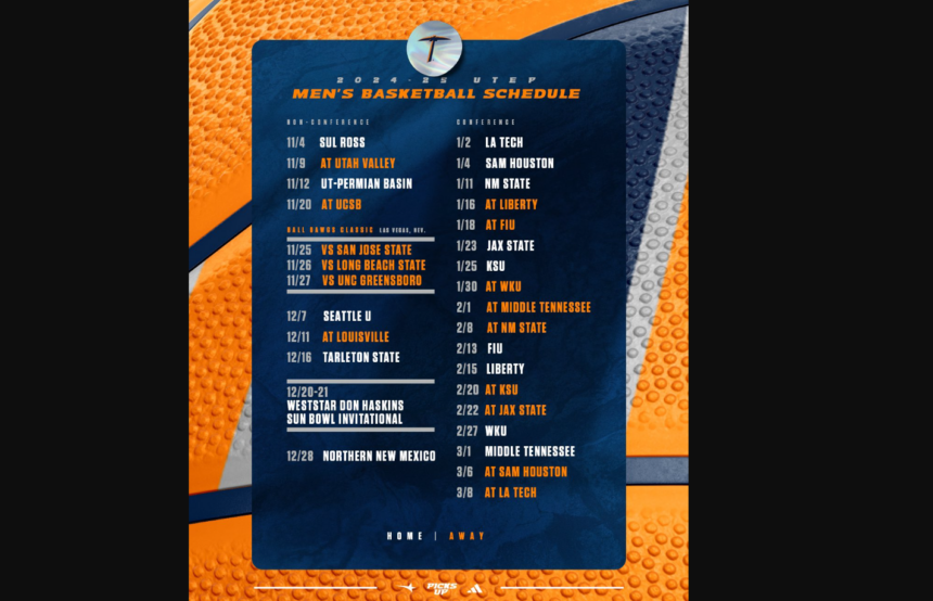 utep men's basketball schedule pic