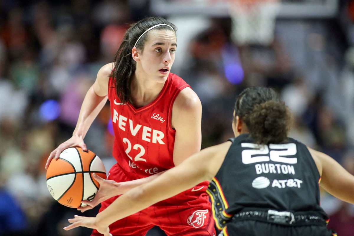 <i>Paul Rutherford/USA Today Sports/Reuters via CNN Newsource</i><br/>Indiana Fever guard Caitlin Clark (No. 22) in action during the 2024 WNBA playoffs