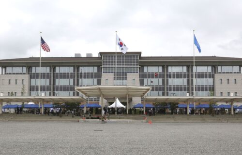 The newly opened headquarters of the US Forces Korea is seen at Camp Humphreys in Pyeongtaek