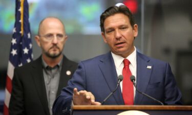 Florida Gov. Ron DeSantis speaks about state preparedness for the impending tropical storm at the Emergency Operations Center in Tallahassee