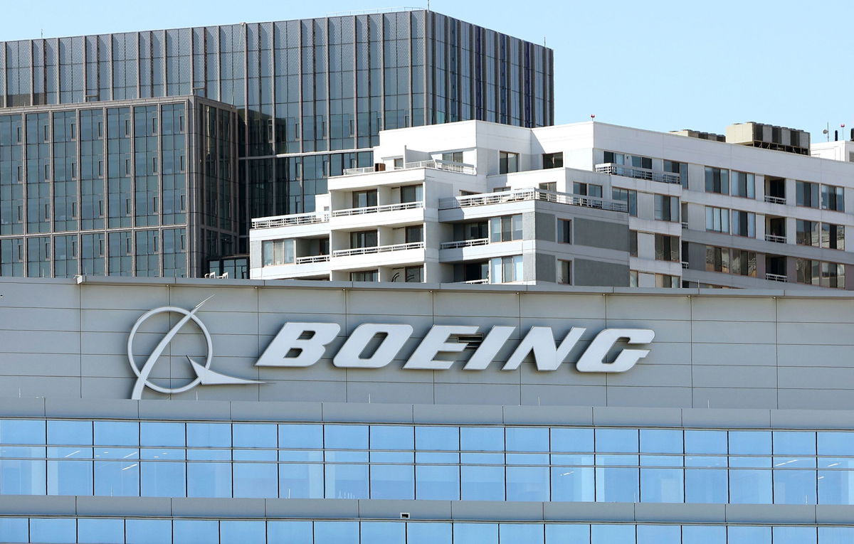 The exterior of the Boeing Company headquarters in Arlington, Virginia