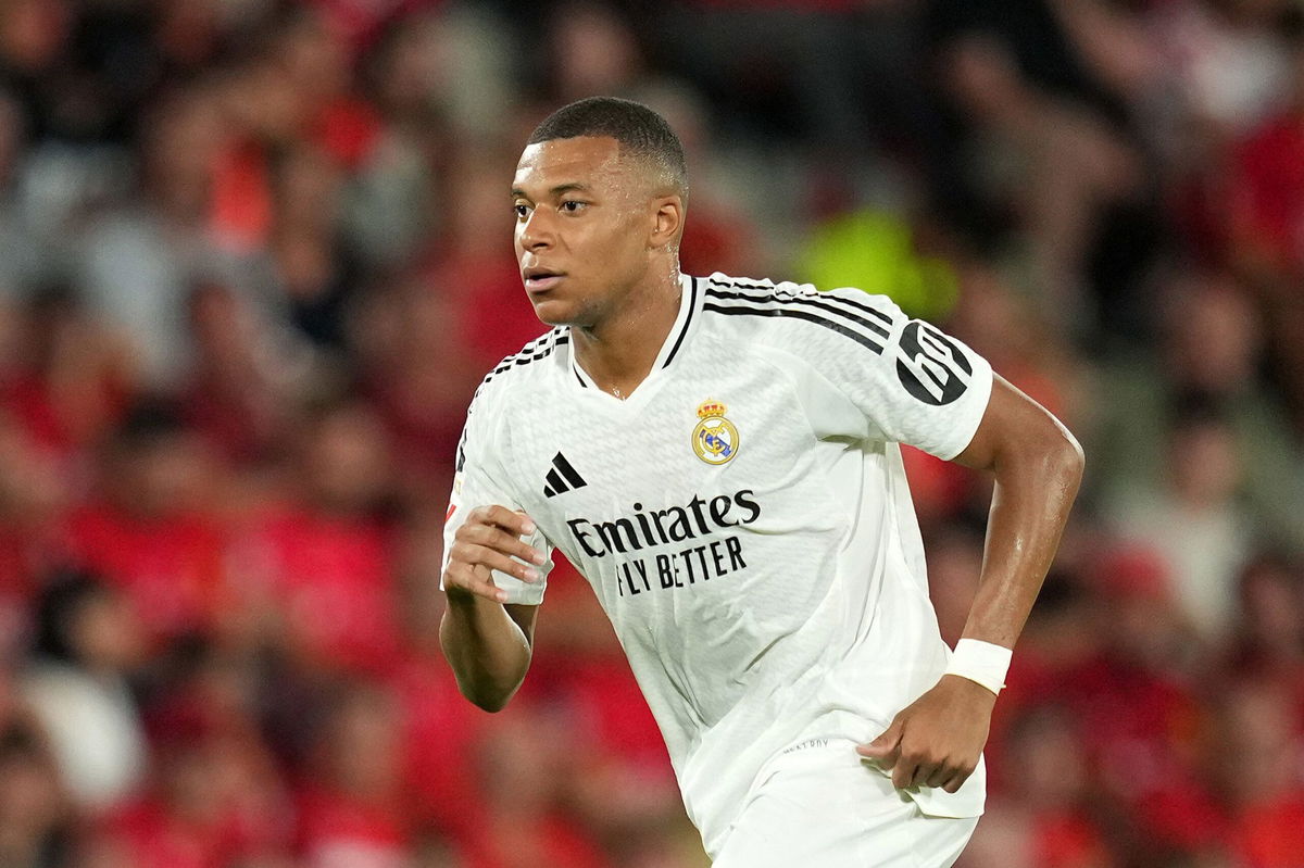 Kylian Mbappé playing for Real Madrid in August.