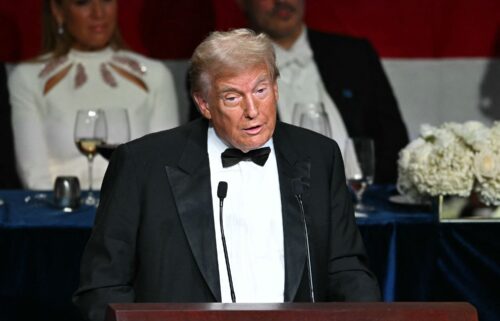 Donald Trump speaks during the 79th Annual Alfred E. Smith Memorial Foundation Dinner at the Hilton Midtown in New York