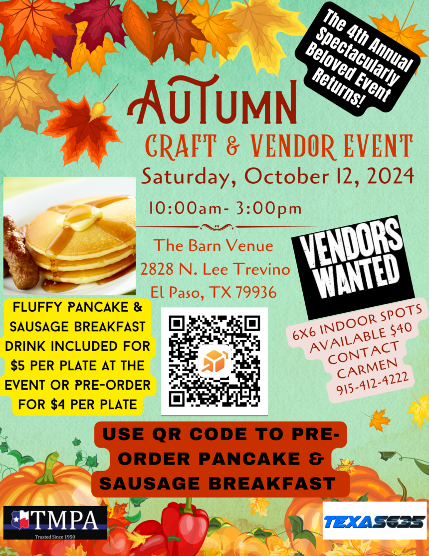 Autumn Craft & Vendor Event 2024 Flyer